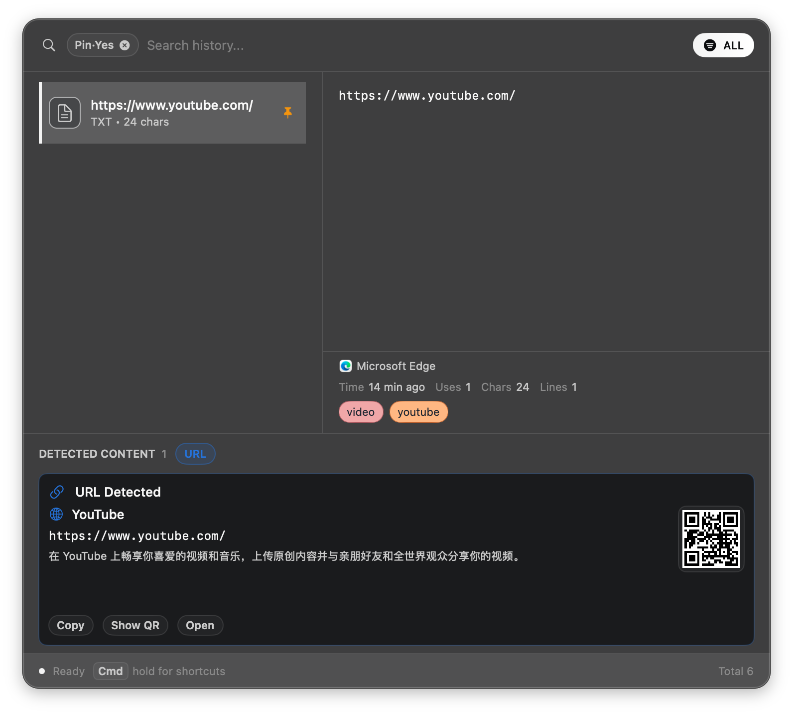 仅筛选置顶条目